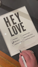 Load and play video in Gallery viewer, Dry Erase Framed LOVE Prints