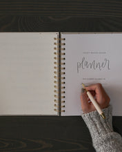 Load image into Gallery viewer, Grey Fabric Spiral Bound Dateless Planner | Weekly-Monthly Planner