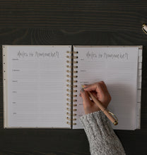 Load image into Gallery viewer, Grey Fabric Spiral Bound Dateless Planner | Weekly-Monthly Planner