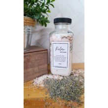 Load image into Gallery viewer, Relax | Lavender Eucalyptus Salt | Bath Soak 16 oz Jar
