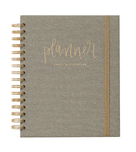Load image into Gallery viewer, Grey Fabric Spiral Bound Dateless Planner | Weekly-Monthly Planner
