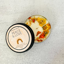Load image into Gallery viewer, Peace and Love 4oz Soy Candle Tin
